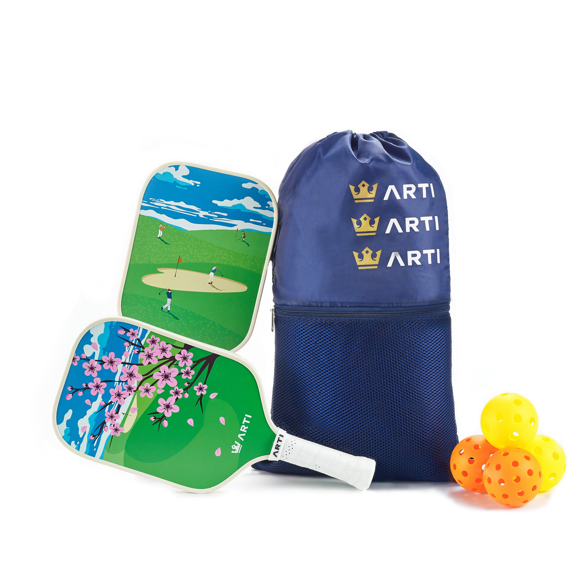 ARTI Fiberglass "Golf Course" Pickleball Paddle Set - USA Pickleball Approved