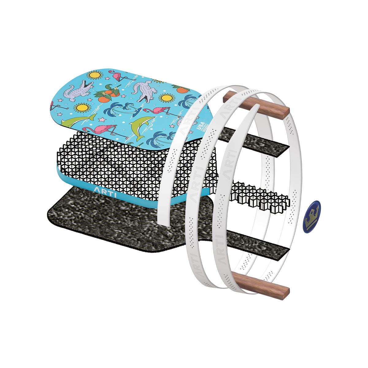 ARTI 16mm T700 Carbon Fiber "FLORIDA" Pickleball Paddle - USA Pickleball Approved