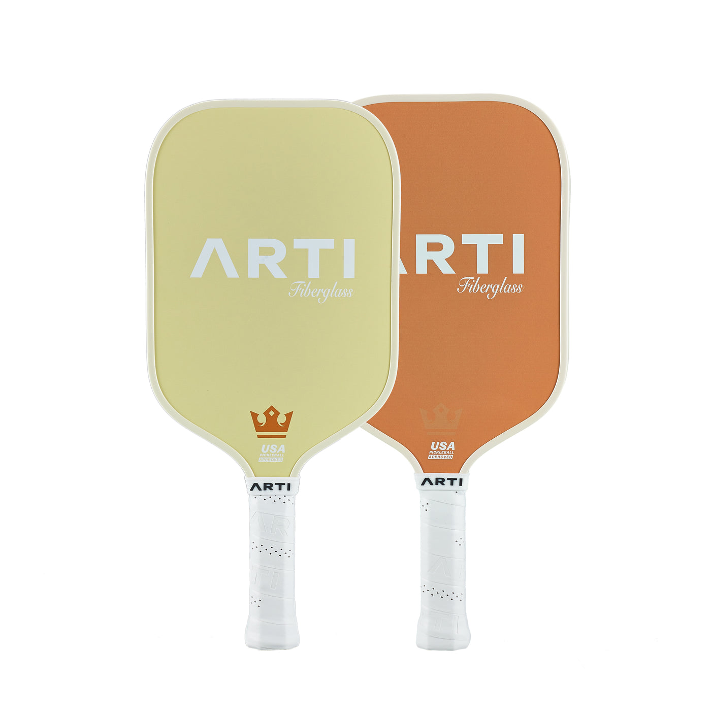 ARTI Dinner & Dessert fiberglass pickleball paddles, back faces with USA Pickleball Approved mark (image 5)