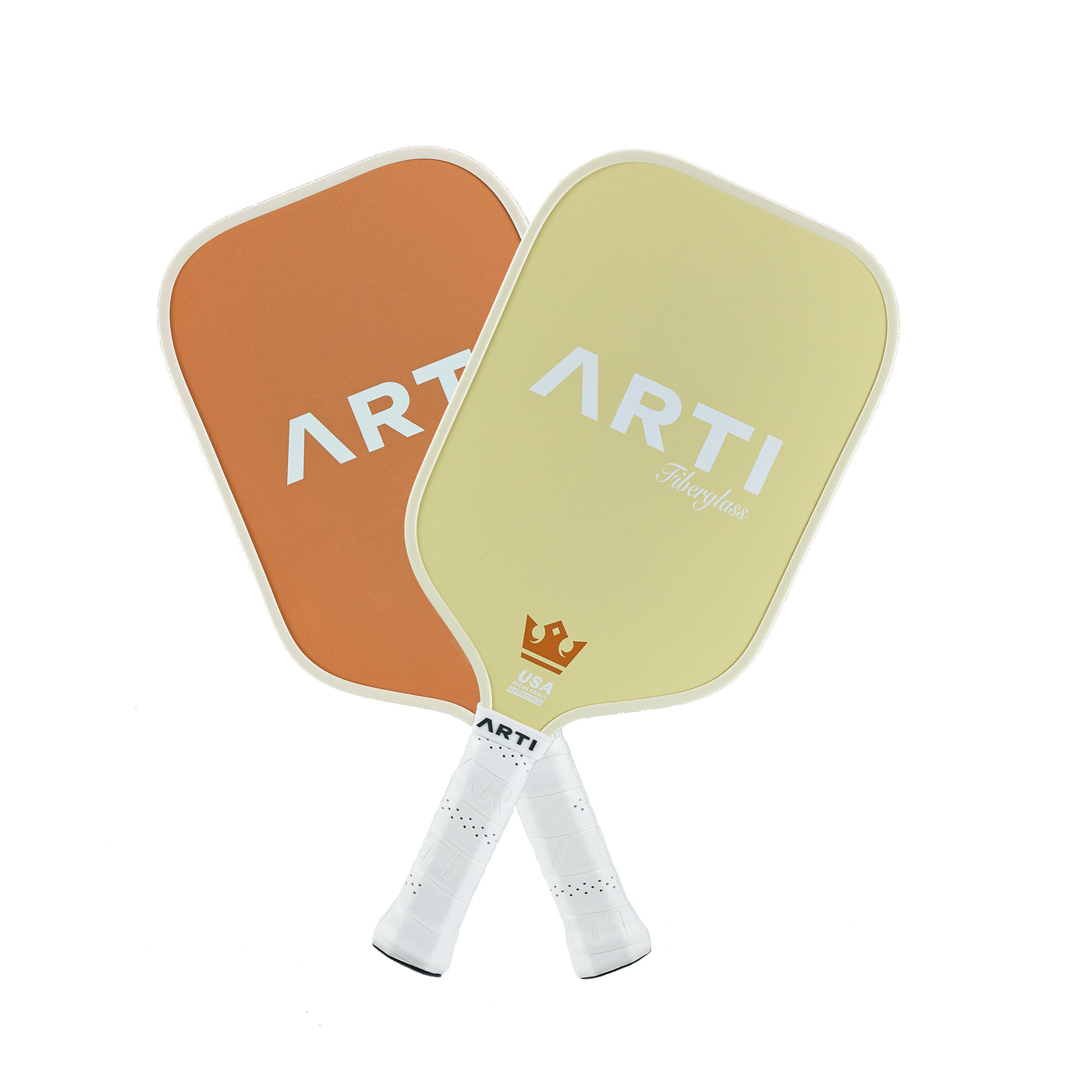 ARTI Dinner & Dessert fiberglass pickleball paddles, back faces crossed (image 6)
