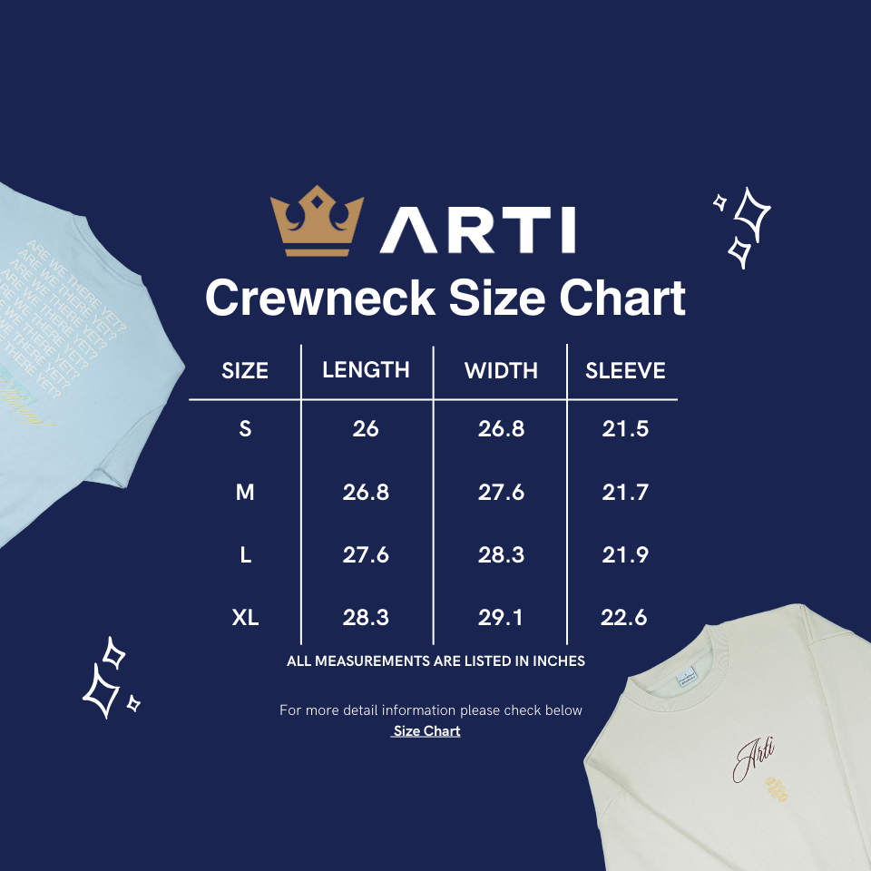 ARTI “Are We There Yet?” Crewneck — Baby Blue